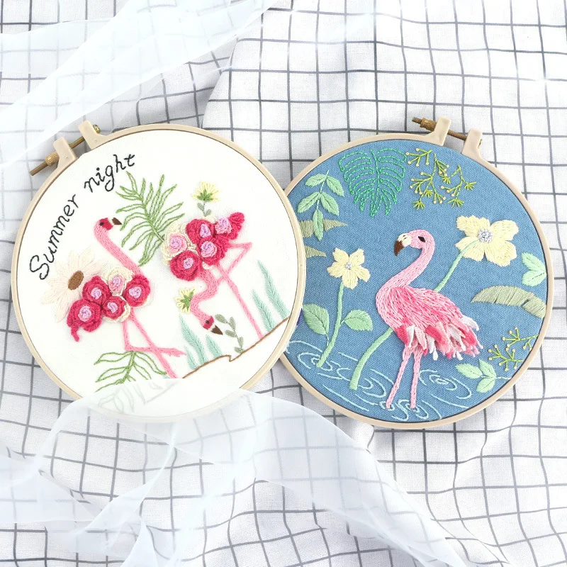 Flamingos Flower 3D Floral Handmade Embroidery Kits with Hoop Printed DIY Needlework Cross-stitch for Novice Nordic Wall Decor
Flamingos Flower 3D Floral Handmade Embroidery Kits with Hoop Printed DIY Needlework Cross-stitch for Novice Nordic Wall Decor