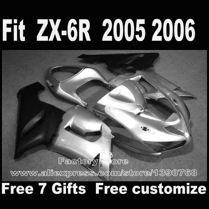 Plastic fairing kit for Kawasaki ZX6R 2005 2006 ZX-6R 05 06 Ninja 636 silver black fairings bodywork set LK38
Plastic fairing kit for Kawasaki ZX6R 2005 2006 ZX-6R 05 06 Ninja 636 silver black fairings bodywork set LK38