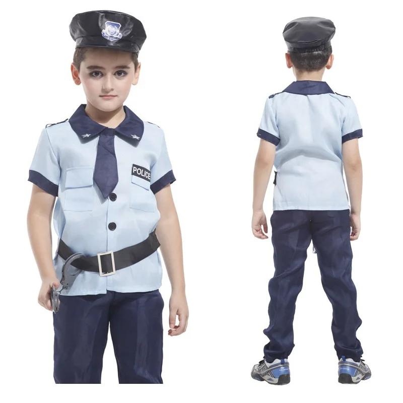 Policeman cosplay Costume Kids Super X-men children Halloween Carnival For Party Cosplay Boys clothing sets | Тематическая одежда