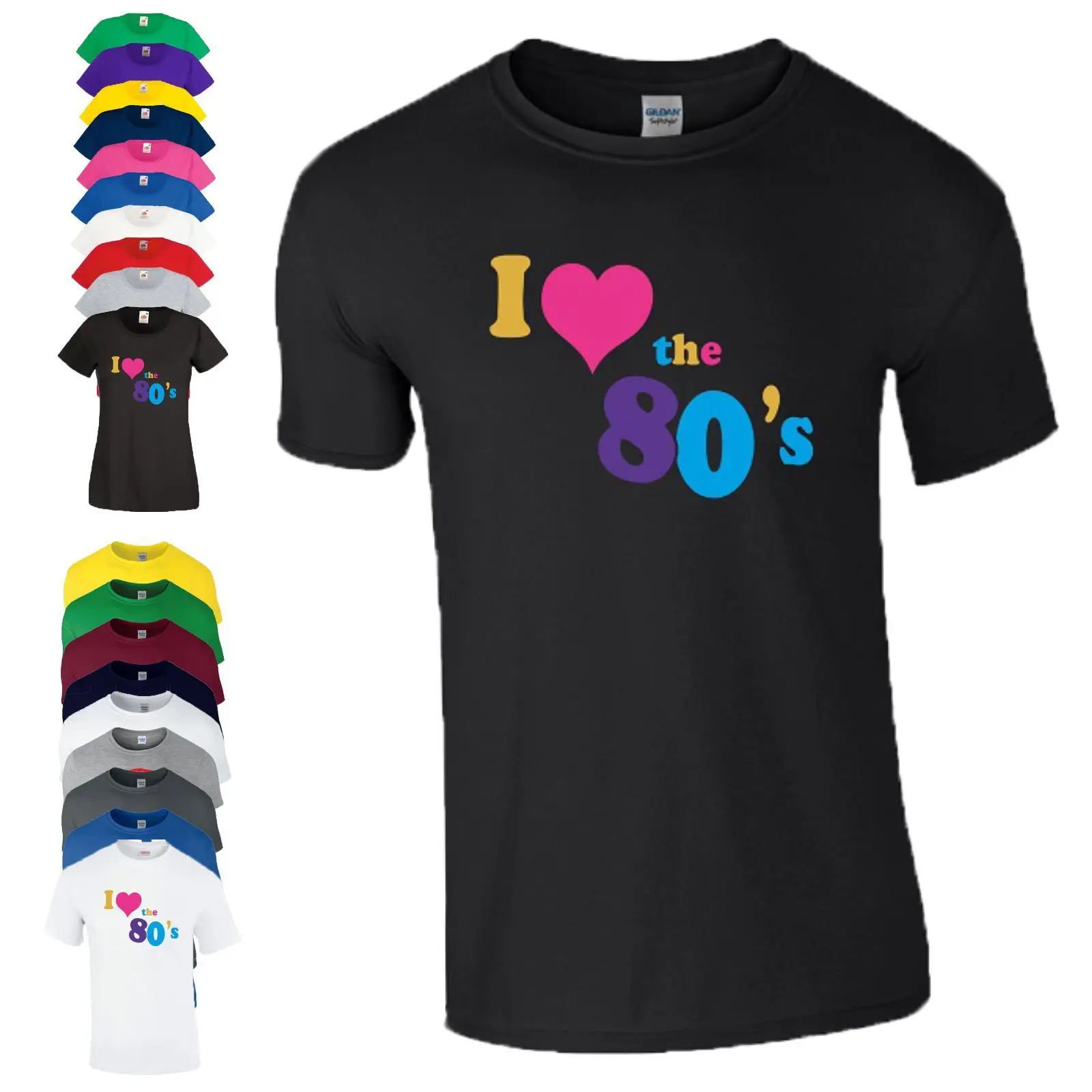 Футболка с надписью I Love 80's сделанная в стиле 80 s нарядный костюм подарок для