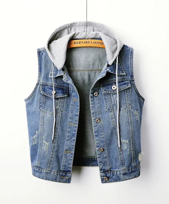 Jean ma3 jia3 sleeveless tank top big yards of cultivate one's morality leisure hooded Fashion jacket woman on clothes
Jean ma3 jia3 sleeveless tank top big yards of cultivate one's morality leisure hooded Fashion jacket woman on clothes