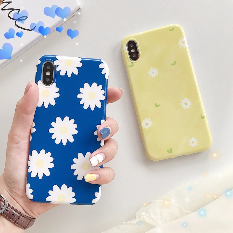 Cute Plant Daisy Flower Case For iPhone 7 6 6s 8 Plus Matte Soft TPU Case for iPhone X S XS MAX XR Blue Yellow Back Cover
Cute Plant Daisy Flower Case For iPhone 7 6 6s 8 Plus Matte Soft TPU Case for iPhone X S XS MAX XR Blue Yellow Back Cover