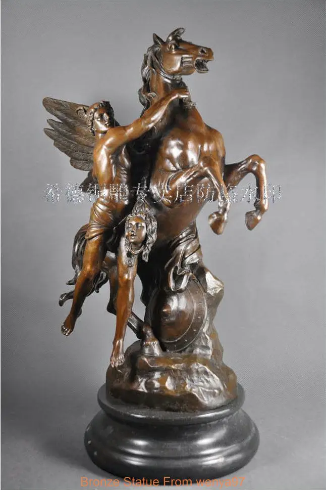 Скульптура в стиле ар деко персеус Пегаса бронзовая статуя с подписью|statue bronze|statue