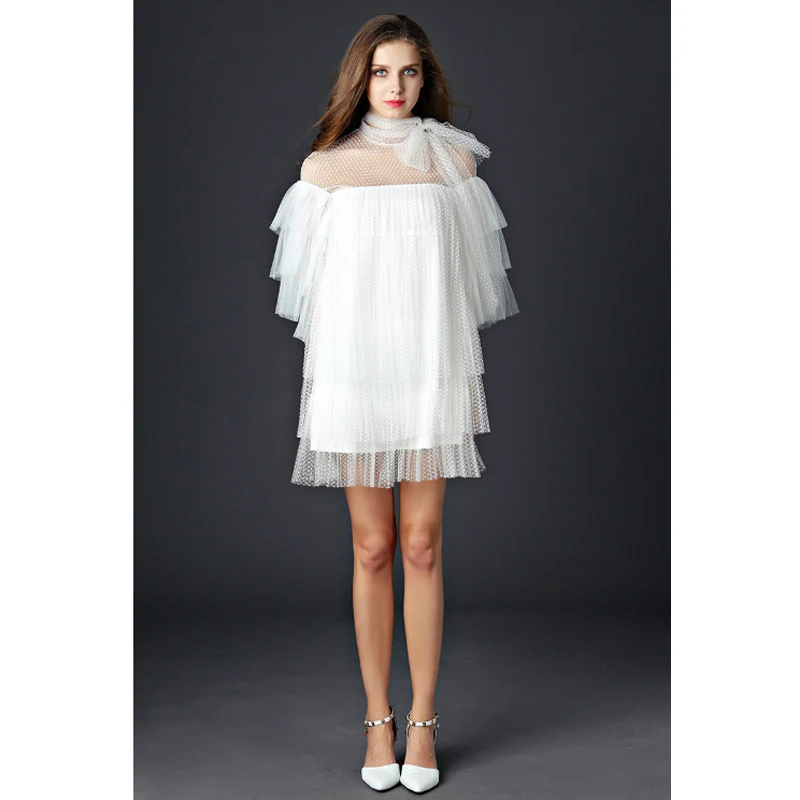 HIGH Quality New Fashion 2019 Runway Dress Women's Flare Sleeve Perspective Cascading Gauze Dress multi layers lolita dress
HIGH Quality New Fashion 2019 Runway Dress Women's Flare Sleeve Perspective Cascading Gauze Dress multi layers lolita dress