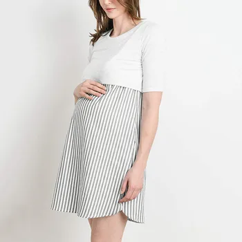 Women's Maternity Dresses Summer Splice Round Neck Short Sleeve Leisure Dress Maternity Gown 2019 Vestido Gestante Com Manga
Women's Maternity Dresses Summer Splice Round Neck Short Sleeve Leisure Dress Maternity Gown 2019 Vestido Gestante Com Manga