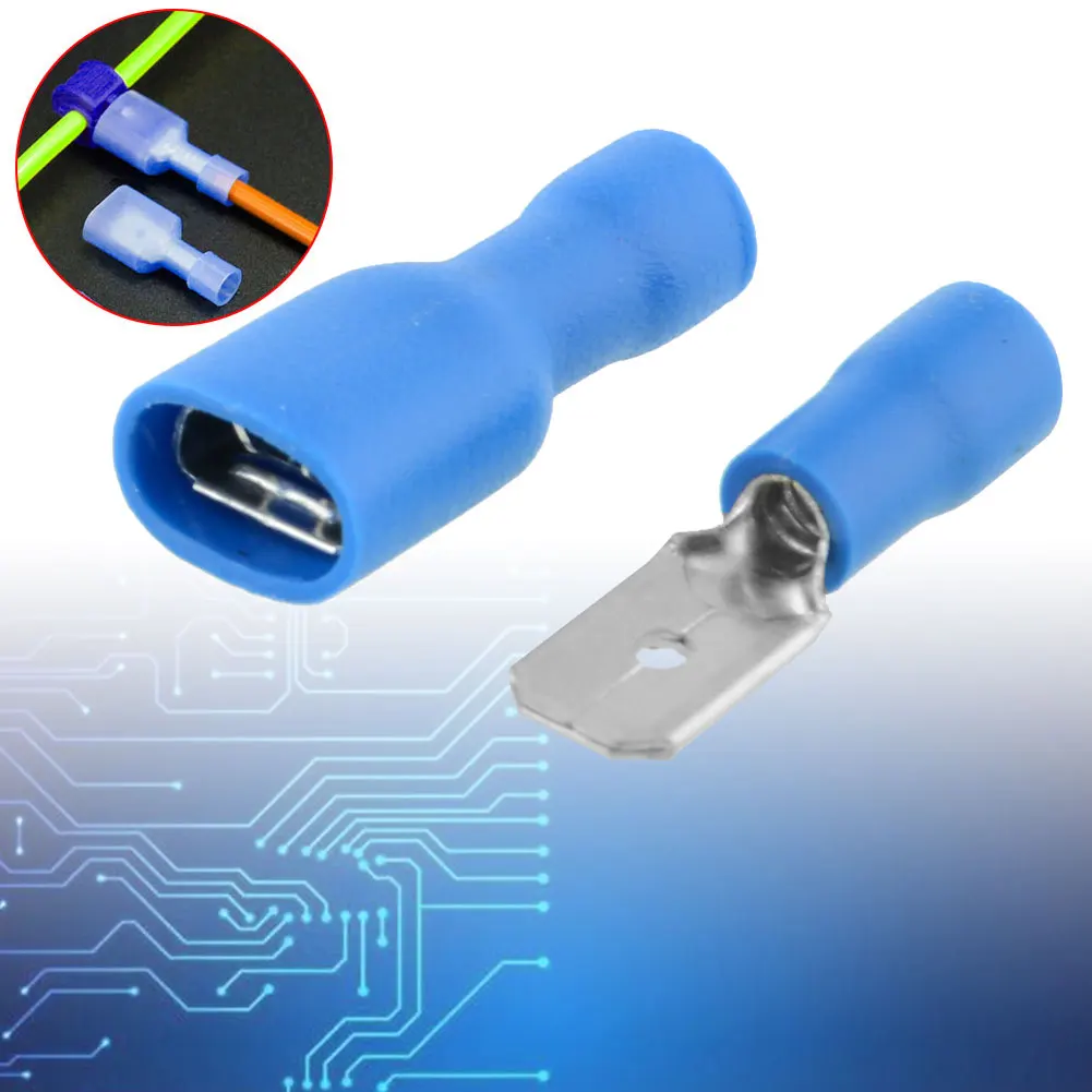 Terminals Insulated Electrical Wire Cable Crimp Connectors Set Spade Crimp 20Pcs(10Pairs) Blue Terminal Insulated Wire
Terminals Insulated Electrical Wire Cable Crimp Connectors Set Spade Crimp 20Pcs(10Pairs) Blue Terminal Insulated Wire