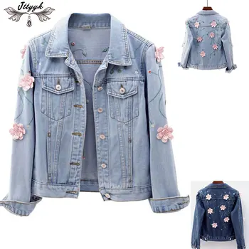 Spring Autumn 3D Print Flowers Denim Jacket Women Embroidered Short Jacket Casual Jeans Coats Female Outwear casaco feminino 392
Spring Autumn 3D Print Flowers Denim Jacket Women Embroidered Short Jacket Casual Jeans Coats Female Outwear casaco feminino 392