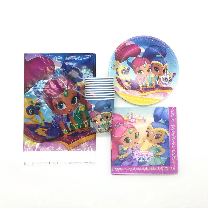 61Pcs Shimmer And Shine Theme Paper Cup Plate Napkin Kid Favors Birthday Family Party Wedding Tablecloth Decoration Event Supply 
61Pcs Shimmer And Shine Theme Paper Cup Plate Napkin Kid Favors Birthday Family Party Wedding Tablecloth Decoration Event Supply