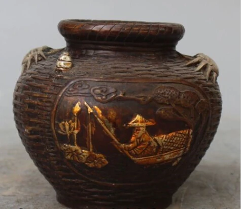 RHS0055 4" Chinese Dynasty Palace Bronze Gilt Two crab Crabapple Statue Pot Jar Crock
RHS0055 4" Chinese Dynasty Palace Bronze Gilt Two crab Crabapple Statue Pot Jar Crock