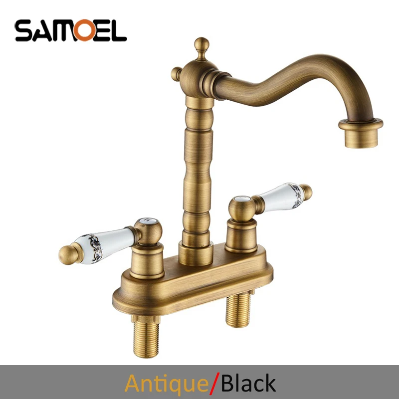Europe style brass antique retro dual hole dual handle bathroom basin faucets black basin mixer taps AF1097
Europe style brass antique retro dual hole dual handle bathroom basin faucets black basin mixer taps AF1097