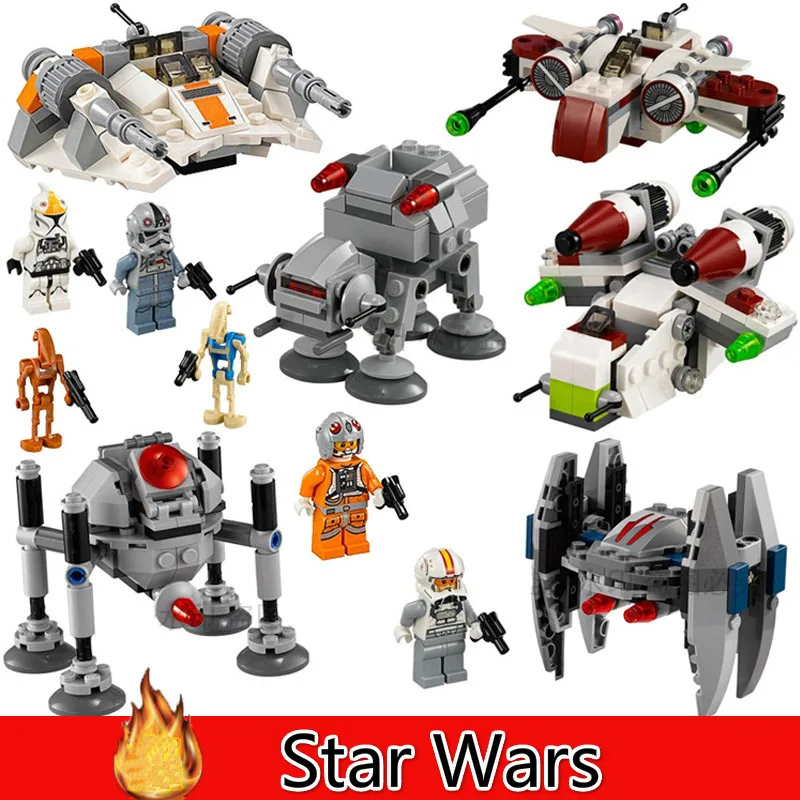 6Pcs/Set Star Wars Star Wars Spaceship Microfighters Millennium AT-ST Fighters Building Blocks Bricks Toys
6Pcs/Set Star Wars Star Wars Spaceship Microfighters Millennium AT-ST Fighters Building Blocks Bricks Toys