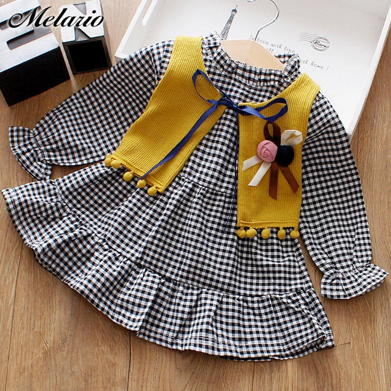 Melario 2019 Casual Spring Autumn Baby Clothes Long-sleeved Dress for Girl Plaid Shirts Toddler Girl Drese Fur Vest 2Pcs Suit
Melario 2019 Casual Spring Autumn Baby Clothes Long-sleeved Dress for Girl Plaid Shirts Toddler Girl Drese Fur Vest 2Pcs Suit