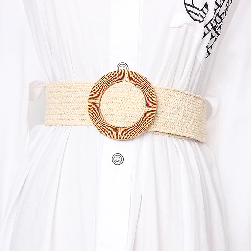Summer Vintage Wide Belt For Women High Waist Striped Belts Female Dresses Accessories 2019 Fashion New | Аксессуары для одежды