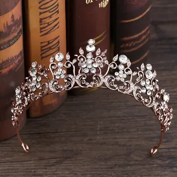 Bride tiara Princess crown for women headband wedding tiaras and crowns Rose gold flower headdress hair jewelry accessories
Bride tiara Princess crown for women headband wedding tiaras and crowns Rose gold flower headdress hair jewelry accessories