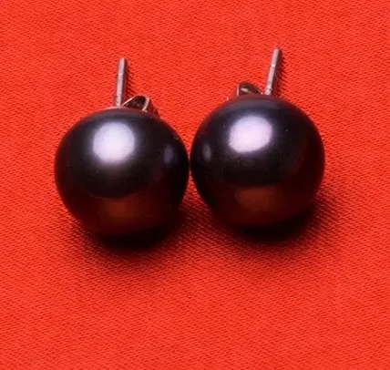 HOT 8-9mm Big Size Black Color Real Freshwater Pearl Earrings, Cheap Stud Jewelry Graceful Jewellery 
HOT 8-9mm Big Size Black Color Real Freshwater Pearl Earrings, Cheap Stud Jewelry Graceful Jewellery