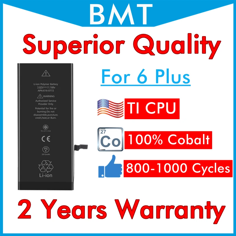 DHL UPS 50pcs Superior Quality Battery for iPhone 6 Plus 6P 6Plus 6+ replacement 100% Cobalt Cell TI CPU
DHL UPS 50pcs Superior Quality Battery for iPhone 6 Plus 6P 6Plus 6+ replacement 100% Cobalt Cell TI CPU