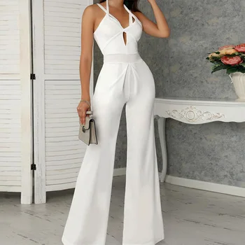Women Crisscross Bandage Wide Leg Jumpsuit Female Sexy Sleeveless V-neck Backless White Jumpsuit Overalls Mono De Mujer
Women Crisscross Bandage Wide Leg Jumpsuit Female Sexy Sleeveless V-neck Backless White Jumpsuit Overalls Mono De Mujer