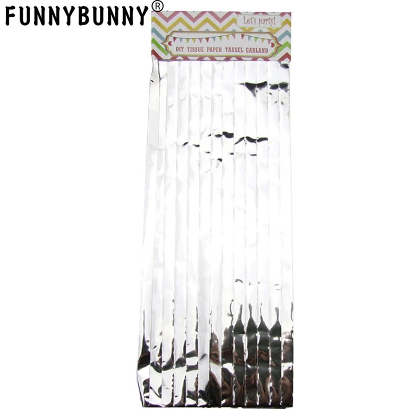 FUNNYBUNNY 25*35 см яркое серебро Сделай Сам кисточка гирлянда баннер для свадьбы