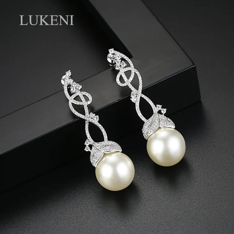 LUKENI Elegant White Color Micro Inlay AAA Zircon Geometry Long Pearl Earrings Women Fashion Jewelry Accessories
LUKENI Elegant White Color Micro Inlay AAA Zircon Geometry Long Pearl Earrings Women Fashion Jewelry Accessories