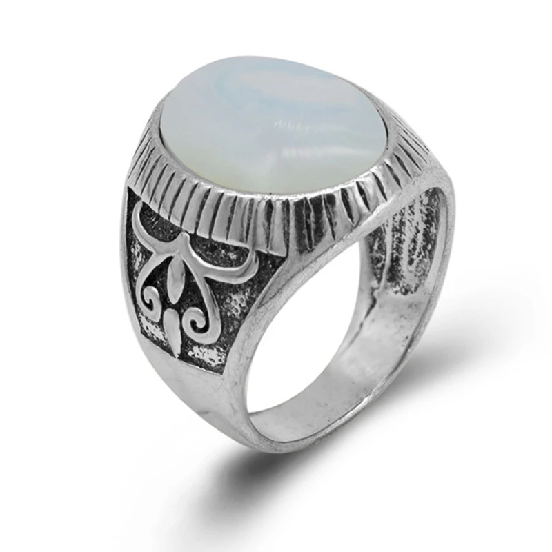 Top Quality Vintage Opal Rings For Women Anel Boho Engagement Statement White Stone Men Jewelry | Украшения и аксессуары