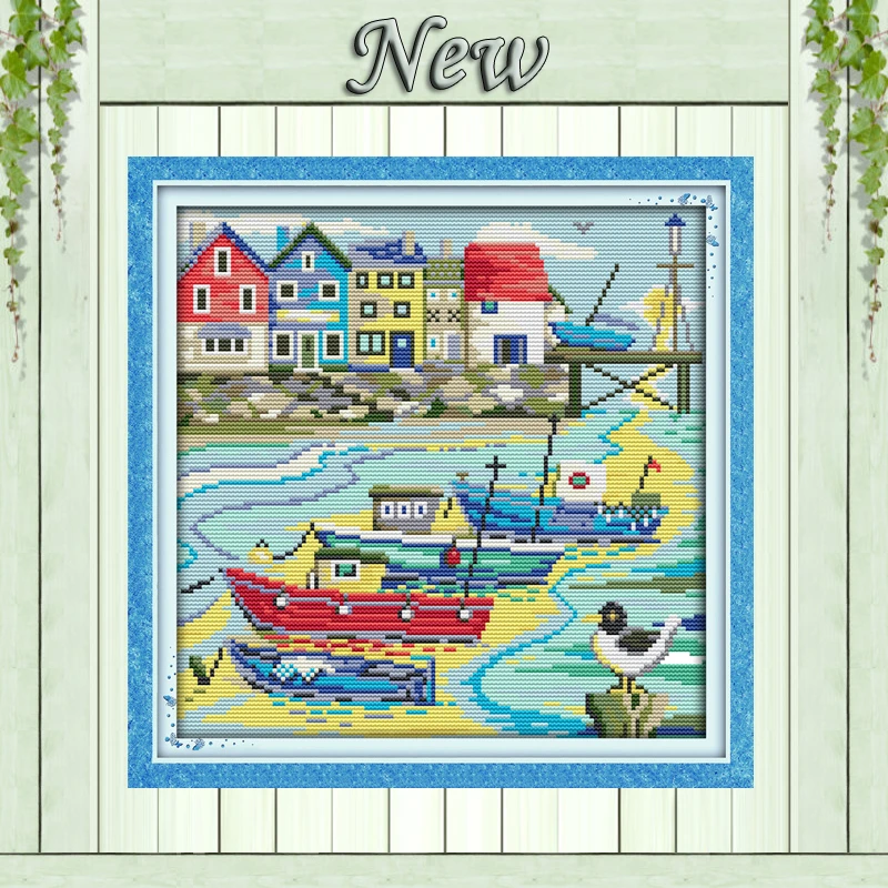 Seaside city Love harbor beach painting Counted printed on fabric DMC 14CT 11CT DIY Cross Stitch Needlework kits Embroidery Sets
Seaside city Love harbor beach painting Counted printed on fabric DMC 14CT 11CT DIY Cross Stitch Needlework kits Embroidery Sets