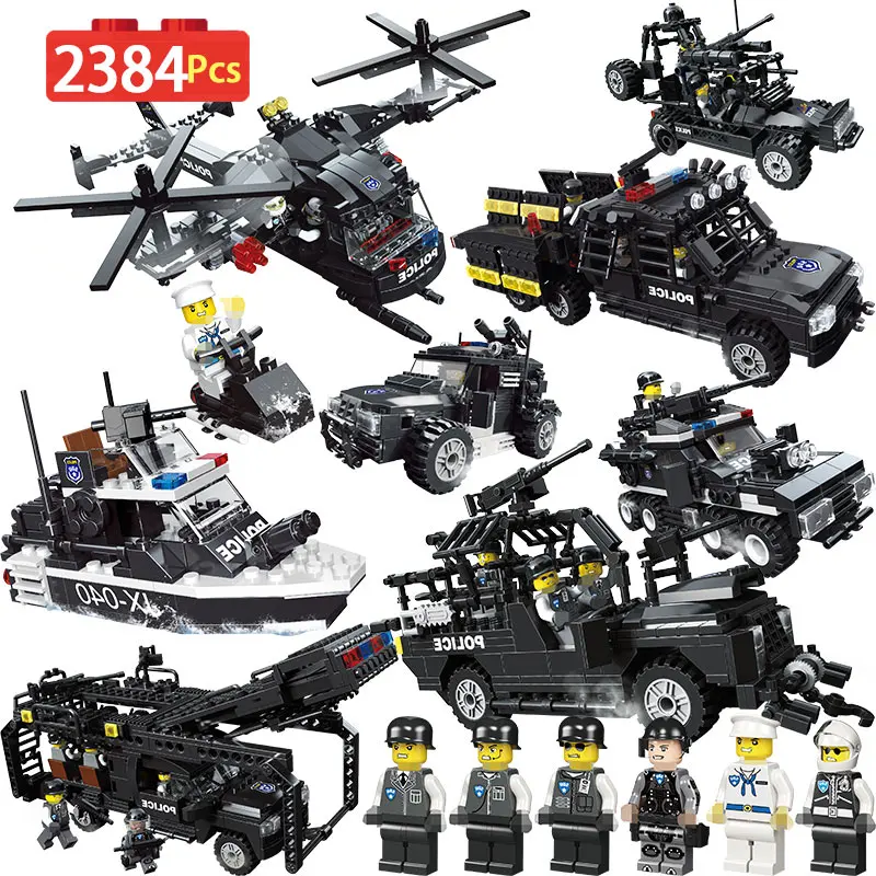 2384PCS WW2 Military SWAT Flying Tigers Building Blocks Legoed City Police Station Vehicle Helicopter Boat Bricks Toys For Kids
2384PCS WW2 Military SWAT Flying Tigers Building Blocks Legoed City Police Station Vehicle Helicopter Boat Bricks Toys For Kids