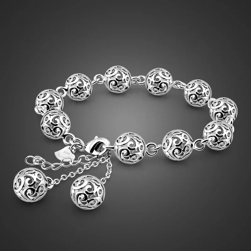 New fashion design 925 sterling silver women hollow ball bracelet Charming lady pure silver beads bracelet Silver jewelry gift
New fashion design 925 sterling silver women hollow ball bracelet Charming lady pure silver beads bracelet Silver jewelry gift