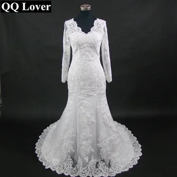 QQ Lover 2020 New Long Sleeve Mermaid Lace Wedding Dress Sexy V-neck Beaded Applique Wedding Bride Dress Vestido De Noiva
QQ Lover 2020 New Long Sleeve Mermaid Lace Wedding Dress Sexy V-neck Beaded Applique Wedding Bride Dress Vestido De Noiva