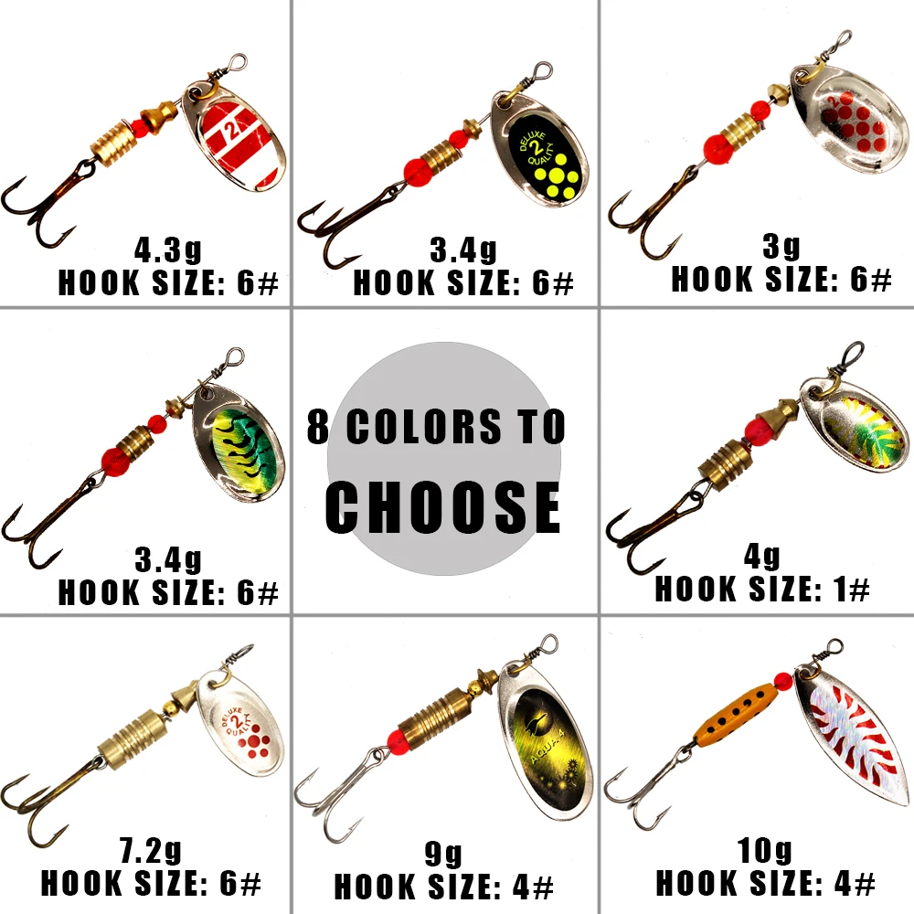 1PC Spinner bait 1#-3# 8 mutil Fishing Lure pesca Spoon Lures With Treble Hooks Peche Jig Anzuelos
1PC Spinner bait 1#-3# 8 mutil Fishing Lure pesca Spoon Lures With Treble Hooks Peche Jig Anzuelos