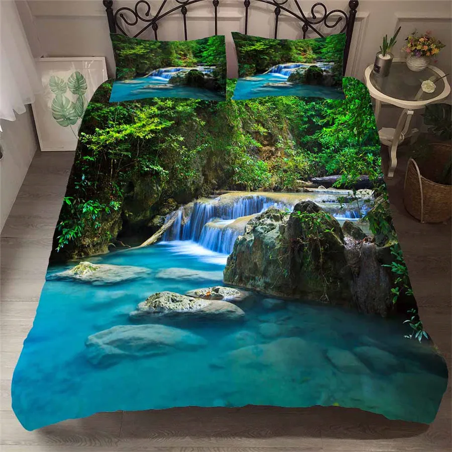 Bedding Set 3D Printed Duvet Cover Bed Set Forest waterfall Home Textiles for Adults Bedclothes with Pillowcase #SL02
Bedding Set 3D Printed Duvet Cover Bed Set Forest waterfall Home Textiles for Adults Bedclothes with Pillowcase #SL02