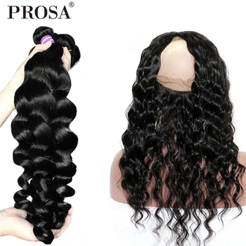 360 Lace Frontal With Bundle Loose Wave Bundles With Frontal 3 Human Hair Bundles With Closure Brazilian Hair Weave Remy Prosa
360 Lace Frontal With Bundle Loose Wave Bundles With Frontal 3 Human Hair Bundles With Closure Brazilian Hair Weave Remy Prosa