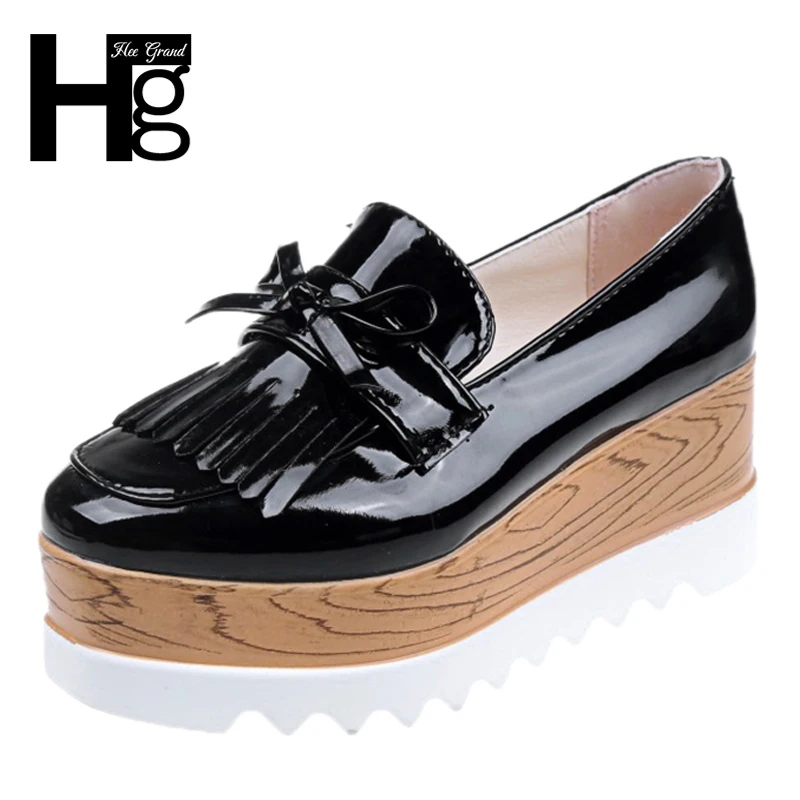 HEE GRAND Women Oxford Platform Shoes Woman Fashion Solid Rubber Slip On Loafers 3 Colors Size 35-39 XWD6919 | Обувь