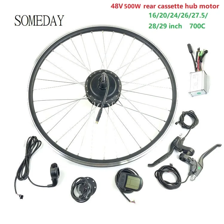 SOMEDAY E-bike conversion kit with LCD5 display 16 20 24 26 27.5 28 29 700C 48V500W EBIKE rear cassette hub motor
SOMEDAY E-bike conversion kit with LCD5 display 16 20 24 26 27.5 28 29 700C 48V500W EBIKE rear cassette hub motor