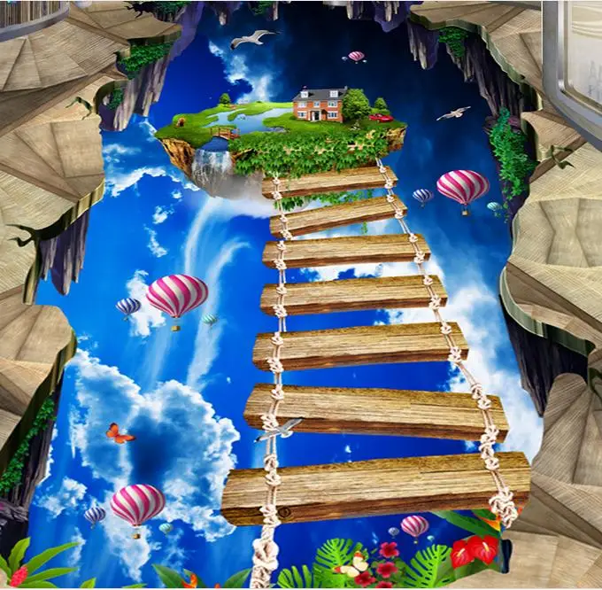 Custom pvc flooring roll bedroom wallpaper Baiyun wood bridge 3d floor waterproof soundproofing self-adhesive floor wallpaper
Custom pvc flooring roll bedroom wallpaper Baiyun wood bridge 3d floor waterproof soundproofing self-adhesive floor wallpaper