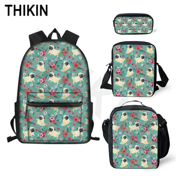 ThiKin Cute Pug with Flowers Print Backpack for Girls School Bag Set Cartoon Pattern Daily Book Bags Child Kids Mochila Escolar
ThiKin Cute Pug with Flowers Print Backpack for Girls School Bag Set Cartoon Pattern Daily Book Bags Child Kids Mochila Escolar