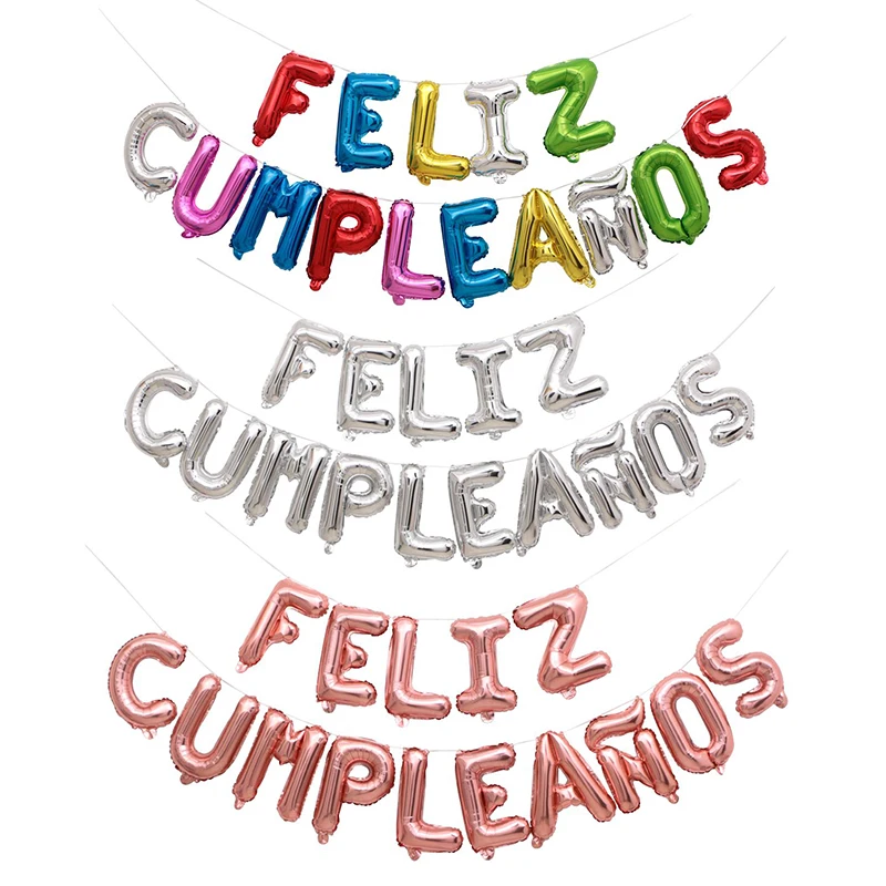 1 set 16 inch Spanish Happy Birthday Letter Alphabet Inflatable Globos Hang Foil balloons Air balloons Party Supplies
1 set 16 inch Spanish Happy Birthday Letter Alphabet Inflatable Globos Hang Foil balloons Air balloons Party Supplies