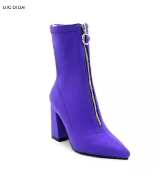 2020 new women purple boots point toe booties zip up botas chunky heel sock boots ladies dress shoes gladiator mujer botas
2020 new women purple boots point toe booties zip up botas chunky heel sock boots ladies dress shoes gladiator mujer botas
