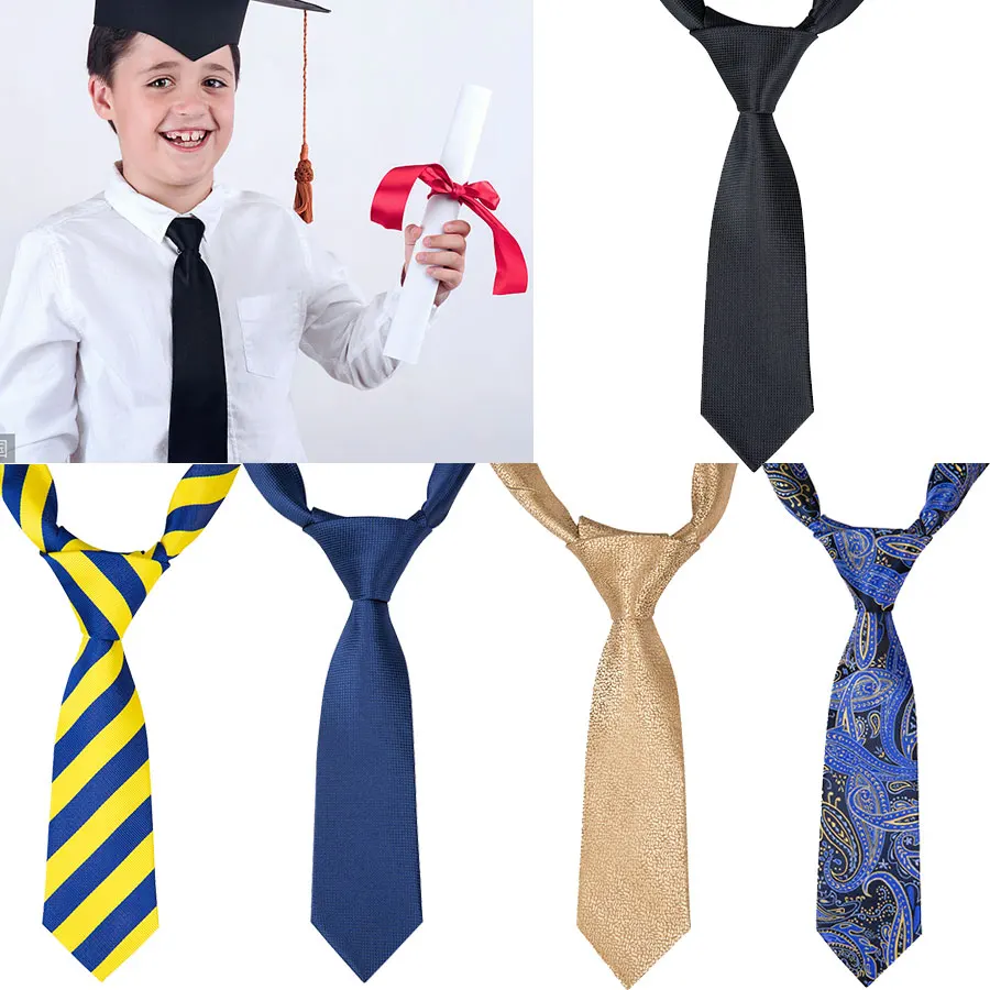 5 Styles Luxury Silk Children's Tie Boy Student Baby Suit Necktie Small College Ties for Children's Clothing School Uniforms Tie 
5 Styles Luxury Silk Children's Tie Boy Student Baby Suit Necktie Small College Ties for Children's Clothing School Uniforms Tie