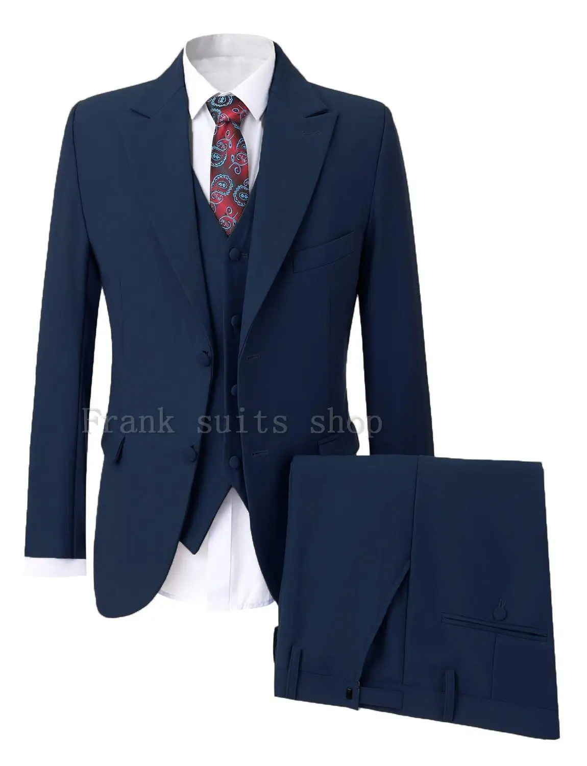 Custom Made Groom Tuxedos Navy bule Best man Peaked Lapel Groomsman dresses Men Wedding Suits Bridegroom(Jacket+Pants+vest)
Custom Made Groom Tuxedos Navy bule Best man Peaked Lapel Groomsman dresses Men Wedding Suits Bridegroom(Jacket+Pants+vest)