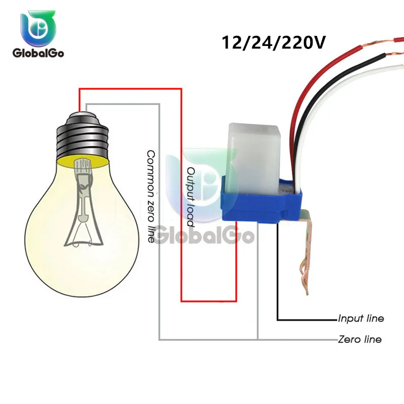 Автоматическое включение/выключение Переключатель DC 12 V 24 AC 220 10A дорожный уличный