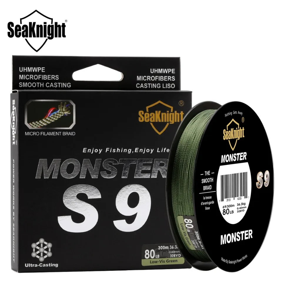 SeaKnight Monster S9 Braid Fishing Line 300M 20 To 100LB Strong Durable 9 Strands Smooth PE Line S Spiral Braided Tech Saltwater
SeaKnight Monster S9 Braid Fishing Line 300M 20 To 100LB Strong Durable 9 Strands Smooth PE Line S Spiral Braided Tech Saltwater