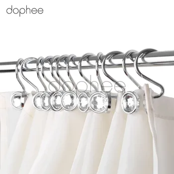 dophee 12pcs Silvery Iron Shower Curtain Hooks Acrylic Rhinestones Plastic Boxed Home Bathroom Curtain Decorative Accessories
dophee 12pcs Silvery Iron Shower Curtain Hooks Acrylic Rhinestones Plastic Boxed Home Bathroom Curtain Decorative Accessories