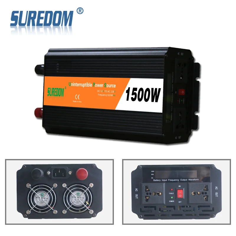 SUREDOM 1500 Вт 12 вольт модифицированный синусоидальный инвертор со встроенным