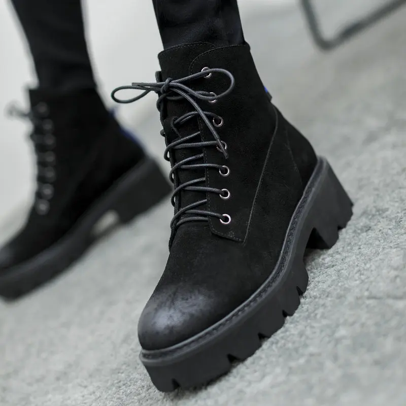 Luxury Genuine Leather Platform Thick Heel Combat Boots Women Black Brown Woman Fall Shoes Ankle Boots Ladies size 41
Luxury Genuine Leather Platform Thick Heel Combat Boots Women Black Brown Woman Fall Shoes Ankle Boots Ladies size 41