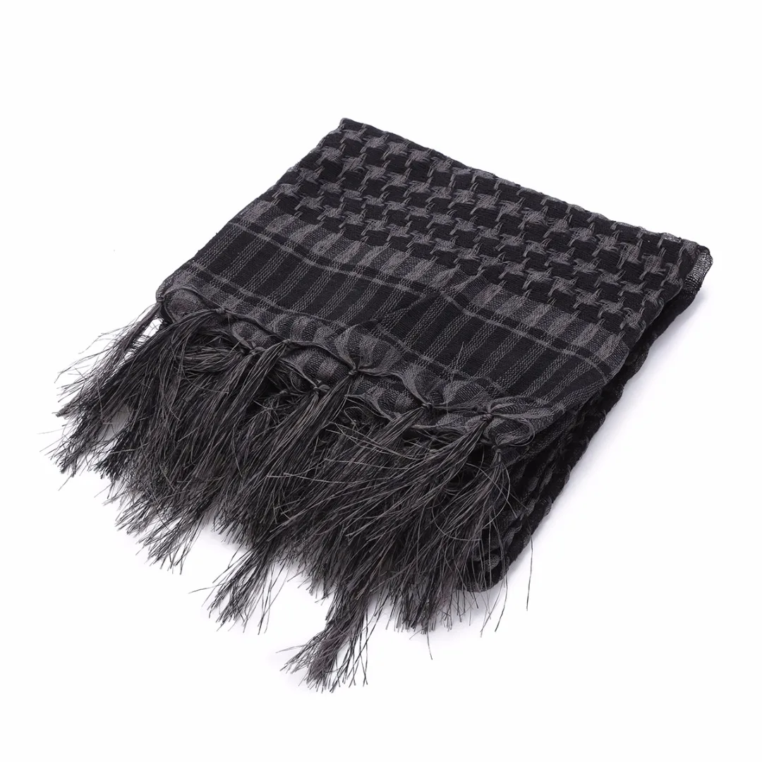 Colorful Unisex Lightweight 100x100cm Tactical Outdoor Arab Desert Shemagh Scarf With Tassel For Men Women