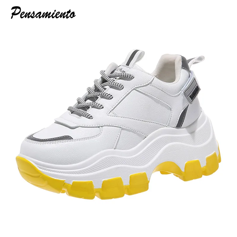 2019 Autumn Winter Reflective Increase Women Sneakers Comfortable Platform wedges Chunky Sneakers Black White Casual Shoes Woman
2019 Autumn Winter Reflective Increase Women Sneakers Comfortable Platform wedges Chunky Sneakers Black White Casual Shoes Woman