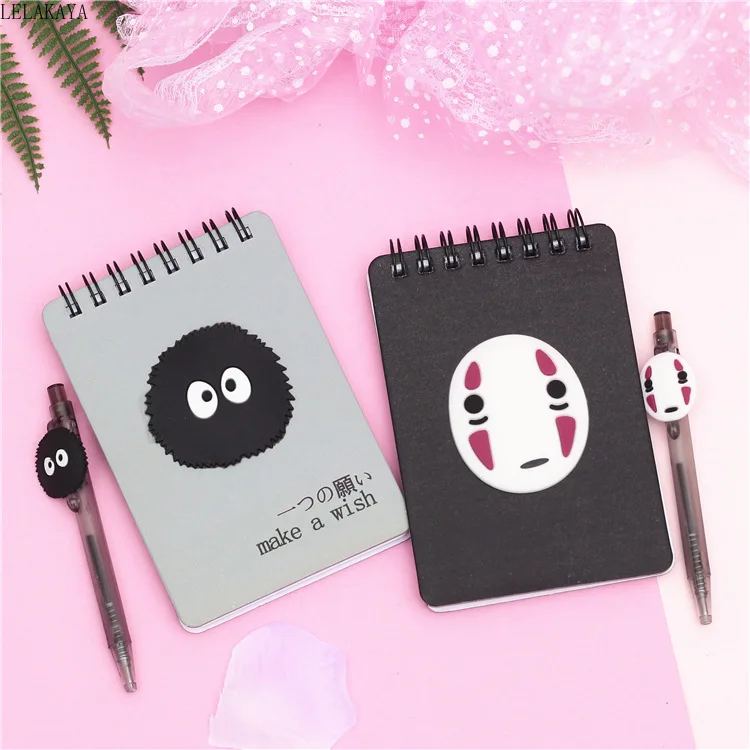 Spirited Away No Face Man Cartoon Miyazaki Hayao Mini Notebook Creative Animals Anime Action Figure Printed Paper Gift with Pen
Spirited Away No Face Man Cartoon Miyazaki Hayao Mini Notebook Creative Animals Anime Action Figure Printed Paper Gift with Pen