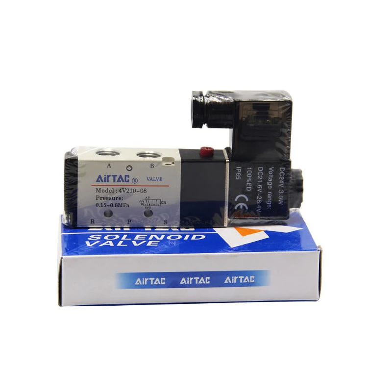 4V210-08 DC12V DC24V AC110V AC220V 5 Way 2 Position Airtac Electric Solenoid Valve
4V210-08 DC12V DC24V AC110V AC220V 5 Way 2 Position Airtac Electric Solenoid Valve