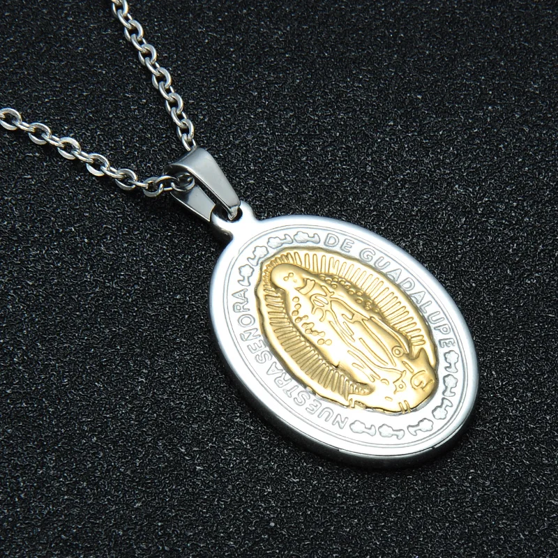 D&Z Catholic Guadalupe Virgin Mary Necklace Pendant Stainless Steel Charm Maria Pendants & Necklaces for Religious Jewelry
D&Z Catholic Guadalupe Virgin Mary Necklace Pendant Stainless Steel Charm Maria Pendants & Necklaces for Religious Jewelry
