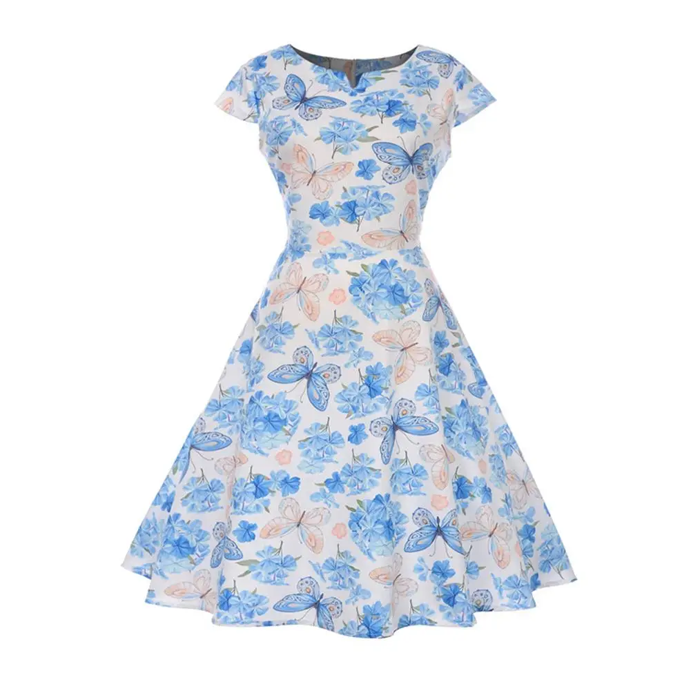 European And American Style Hot Sale 50'S 60'S Vintage Dress Short Sleeve Print A-Line Flare Casual Elegant Party Dress
European And American Style Hot Sale 50'S 60'S Vintage Dress Short Sleeve Print A-Line Flare Casual Elegant Party Dress